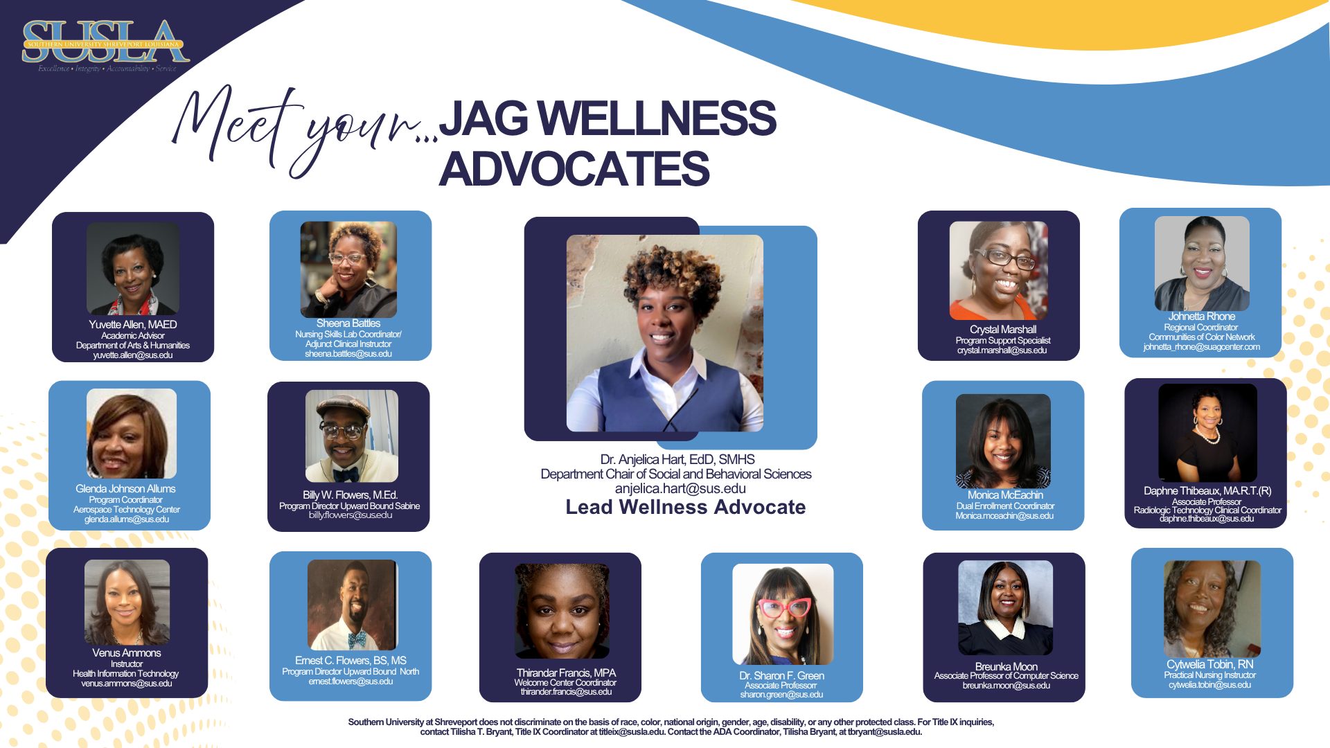 Collage of Wellness Advocates at SUSLA