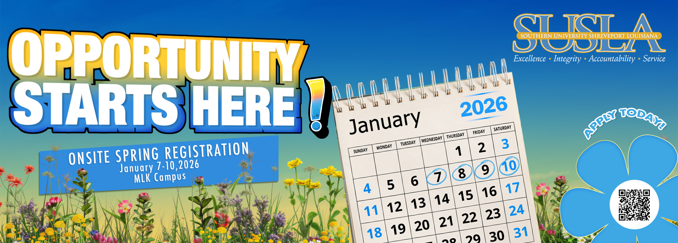 Onsite Registration January 7-10, 2026 on MLK Campus