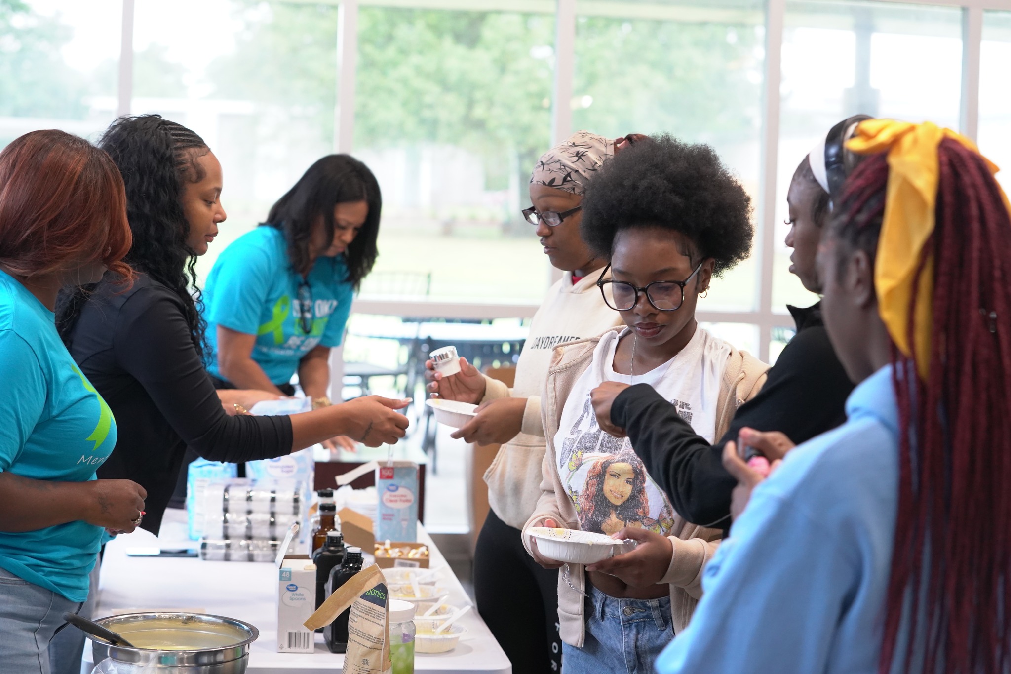 Students interacting at the Wellness Wednesday event.